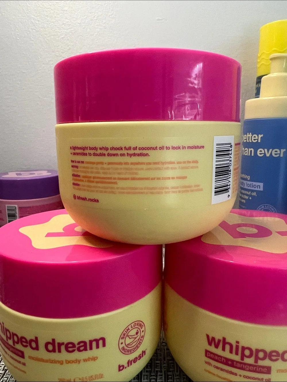 B.fresh Whipped Dream Moisturizing Body Whip — peach + tangerine. Set of 4